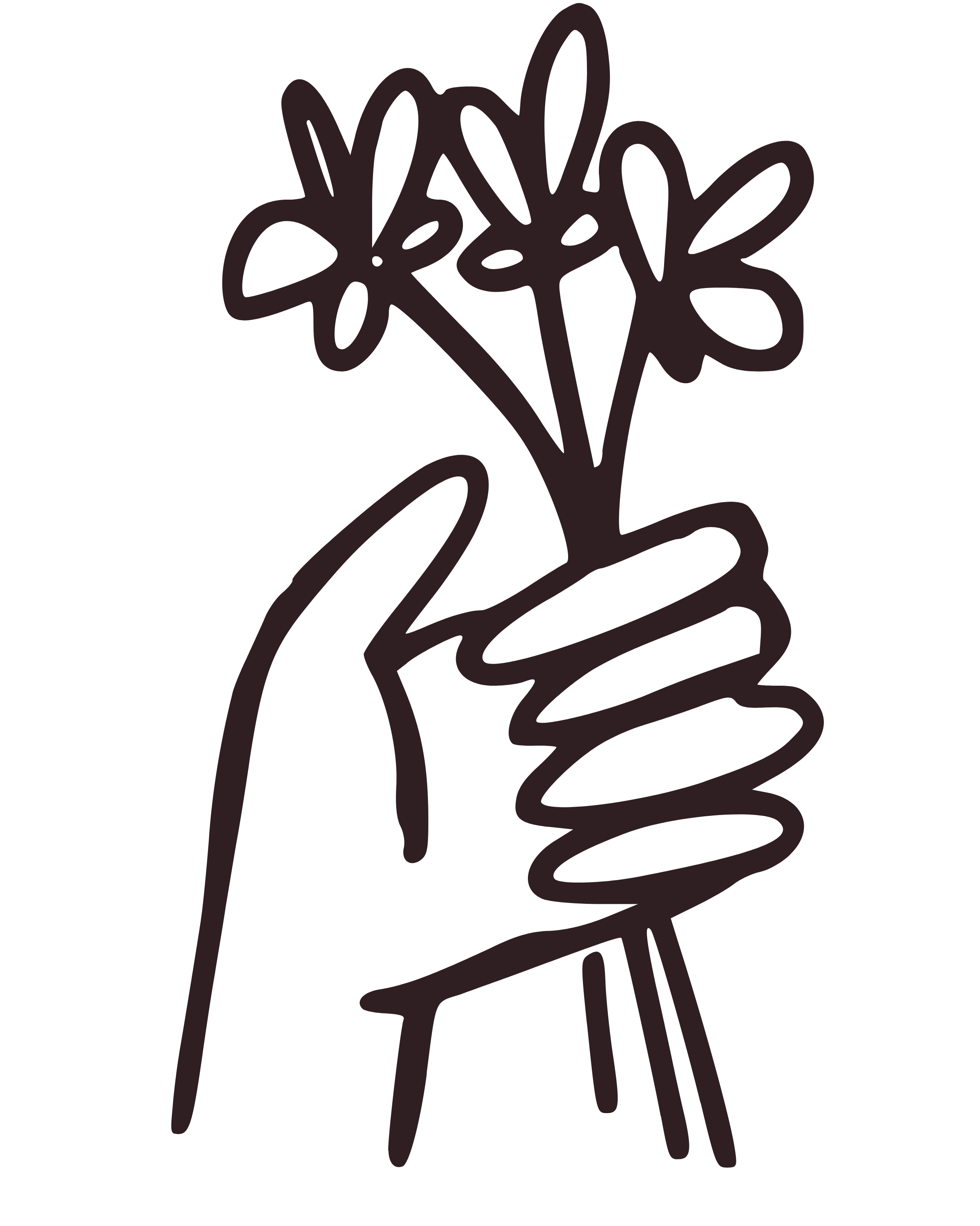 Main avec un bouquet de fleurs